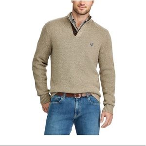 New Chaps 1/4 Zip Tan Cotton Sweater XLT NWOT